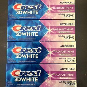 NWT Bundle of Crest 3D White Advanced Teeth Whitening Toothpaste, Radiant Mint